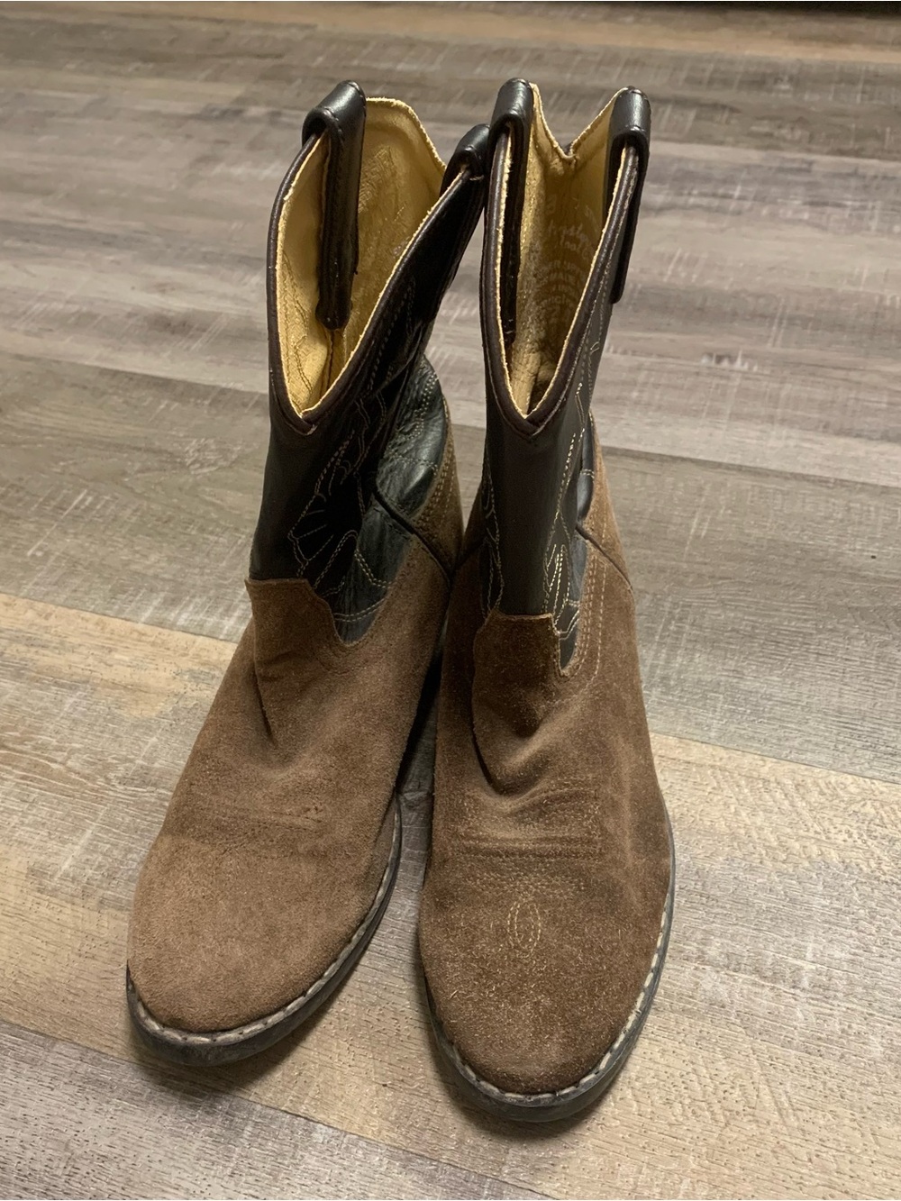 Masterson Boot Company Youth Size 3 Brown Leather Cowboy Boots Western Rodeo